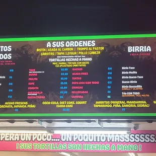 Menu Board .  So Tasty