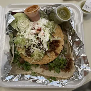 Sauce is perfect blend of heat and flavors. Rojo and Verde!