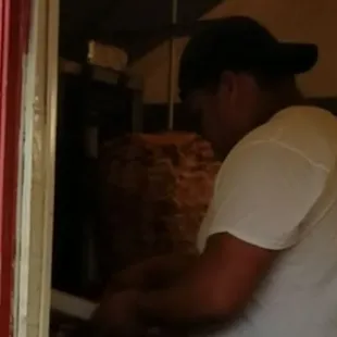 Note the trompo pork spit in back.