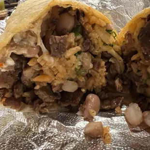 Carne asada burrito sectional