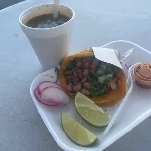 Birria taco with consommé