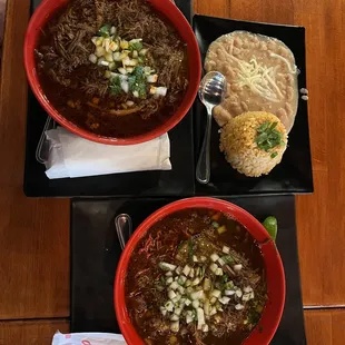 two bowls of mexican food