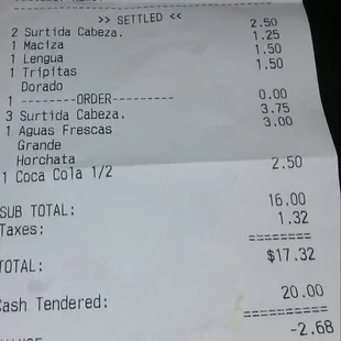 For  two people  and we still didn't get full.