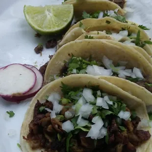 Tacos de cabeza $1.25 each and they are pretty small tacos. My huuby didn't get full.