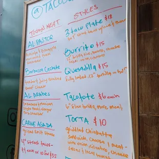Menu from Nov 29