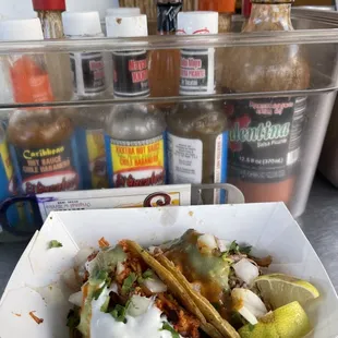 Chicken Tinga and Pork Belly Tacos