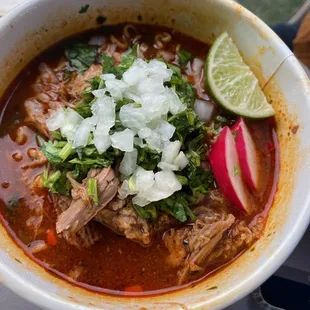 a bowl of mexican food