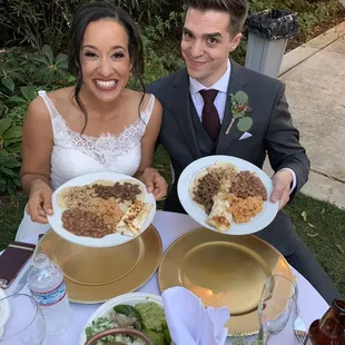 Feeding the bride and groom!
