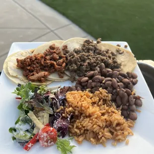 Taco plate with Mexican salad choice