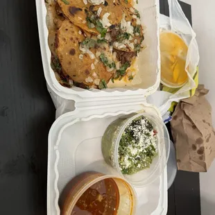 Quesabirria Plate and guacamole with chips