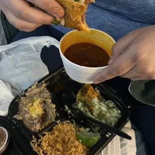 Queso birría taco (forgive my misspelling)