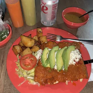 Fantastic Chicken Enchiladas Del Julio Plate!!!