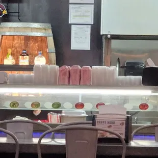 Free Salsa Bar for tacos and Alcohol served here, domestic and Tap.