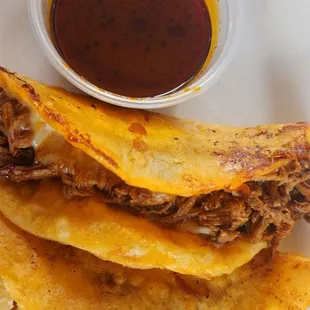 Quesabirria Tacos with Consome