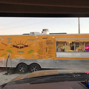 a food truck in a parking lot