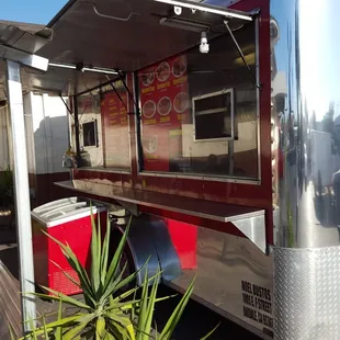 a food truck parked in a parking lot