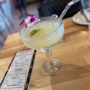 Skinny Margarita with an extra shot of their delicious fresh squeezed lime juice.