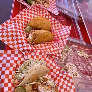 a variety of tacos