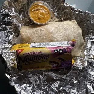 Size of fig Newton compared to burrito I got