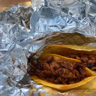 Carne al pastor also generously filled