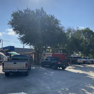 a parking lot full of cars