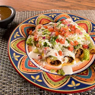 a colorful plate of food