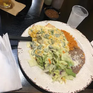 Pechuga poblana ! It tastes better than it looks !!