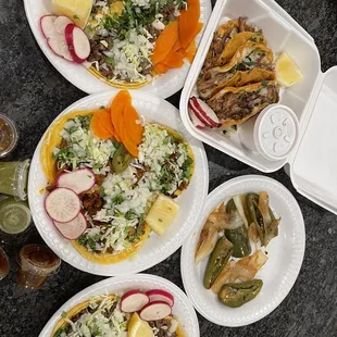 a variety of mexican food