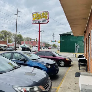 Parking lot view near 11th street in Tulsa.