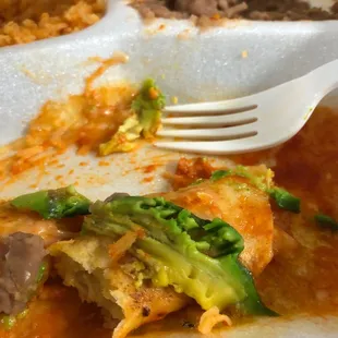 a plate of food with a fork