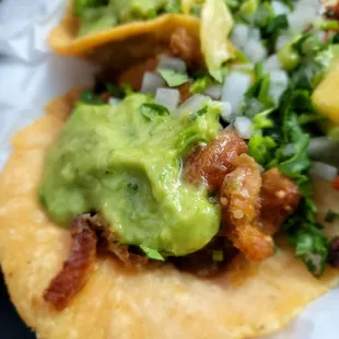 Taco de chicharon. 8/10, taking my wife's word for it. I'm not a fan of chicharon tacos