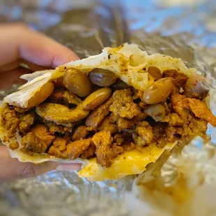Special request: All meat burrito with beans. Protein and lower carbs!