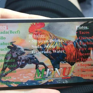 a menu for a mexican restaurant