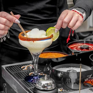 Frozen Margarita - 
House recipe Margarita with 7 different flavor options