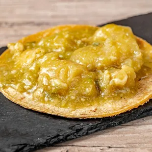 Taco Chicharron Verde - Our special recipe of chicharron with green tomatillo salsa