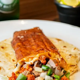 Maja Campechana - House Favorite 
Flour tortilla with a cheese wrap filled with your favorite combination! 
Have you try it?
