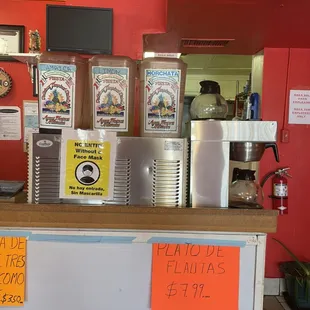 Aguas frescas and coffee