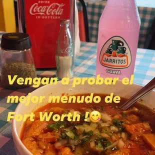 Rico menudo Sábados y Domingos! Delicious menudo Saturday and Sunday!