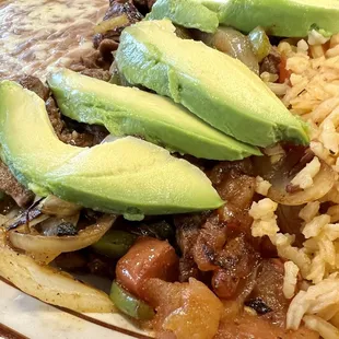 a plate of mexican food
