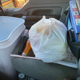 That's my food and I wanted to sit down and eat in the restaurant but apparently I had to go I guess they didn't want me in there