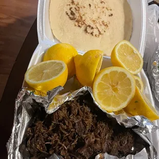 Barbacoa corn tortillas