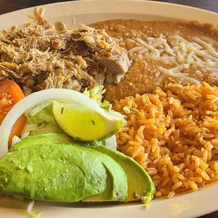 a plate of mexican food
