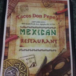 The menu cover.