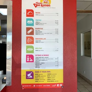 The menu
