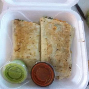 That's just one burrito cut in half. Enough food for 2 people EASY