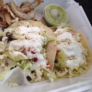 THE BEST TACOS IN CHARLOTTE!!! Hands down!  This was only $5.00 ... $2.50 a piece