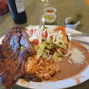 Enchiladas and Bistek dinner ....thats Carnie Asaadaa for my Caucasian peeps...