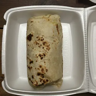 good size burrito