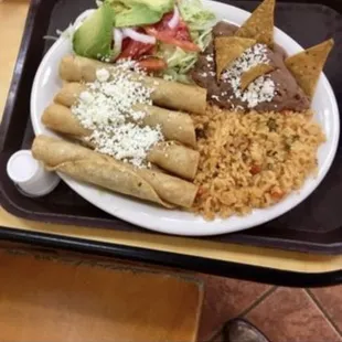 a plate of mexican food