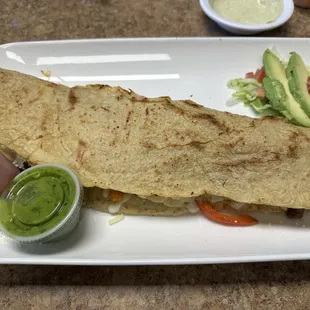 Homemade  steak fajita quesadilla